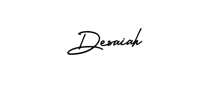 How to make Desaiah name signature. Use AmerikaSignatureDemo-Regular style for creating short signs online. This is the latest handwritten sign. Desaiah signature style 3 images and pictures png