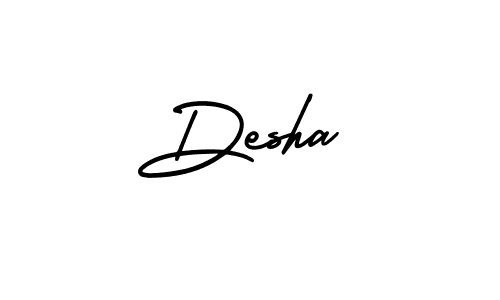 Desha stylish signature style. Best Handwritten Sign (AmerikaSignatureDemo-Regular) for my name. Handwritten Signature Collection Ideas for my name Desha. Desha signature style 3 images and pictures png