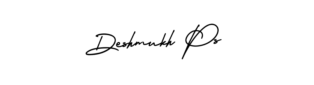 This is the best signature style for the Deshmukh Ps name. Also you like these signature font (AmerikaSignatureDemo-Regular). Mix name signature. Deshmukh Ps signature style 3 images and pictures png