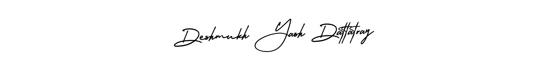 You should practise on your own different ways (AmerikaSignatureDemo-Regular) to write your name (Deshmukh Yash Dattatray) in signature. don't let someone else do it for you. Deshmukh Yash Dattatray signature style 3 images and pictures png