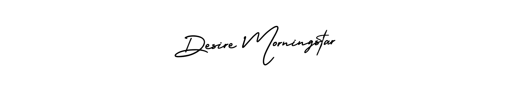 How to make Desire Morningstar name signature. Use AmerikaSignatureDemo-Regular style for creating short signs online. This is the latest handwritten sign. Desire Morningstar signature style 3 images and pictures png