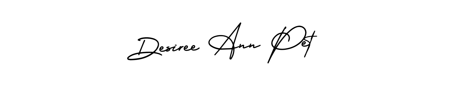 The best way (AmerikaSignatureDemo-Regular) to make a short signature is to pick only two or three words in your name. The name Desiree Ann Pet include a total of six letters. For converting this name. Desiree Ann Pet signature style 3 images and pictures png