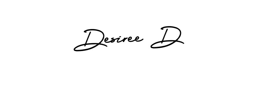 How to make Desiree D name signature. Use AmerikaSignatureDemo-Regular style for creating short signs online. This is the latest handwritten sign. Desiree D signature style 3 images and pictures png