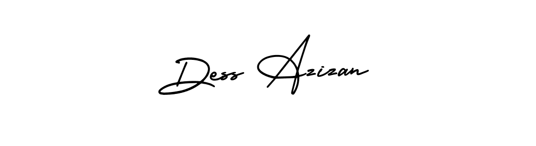 You should practise on your own different ways (AmerikaSignatureDemo-Regular) to write your name (Dess Azizan) in signature. don't let someone else do it for you. Dess Azizan signature style 3 images and pictures png