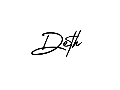 You should practise on your own different ways (AmerikaSignatureDemo-Regular) to write your name (Deth) in signature. don't let someone else do it for you. Deth signature style 3 images and pictures png