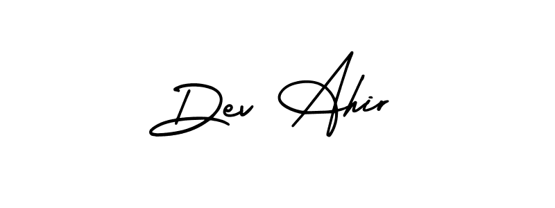 It looks lik you need a new signature style for name Dev Ahir. Design unique handwritten (AmerikaSignatureDemo-Regular) signature with our free signature maker in just a few clicks. Dev Ahir signature style 3 images and pictures png