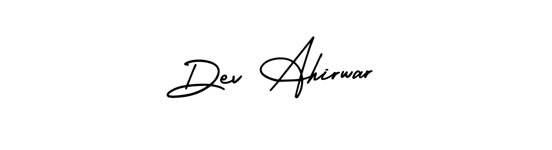 You should practise on your own different ways (AmerikaSignatureDemo-Regular) to write your name (Dev Ahirwar) in signature. don't let someone else do it for you. Dev Ahirwar signature style 3 images and pictures png