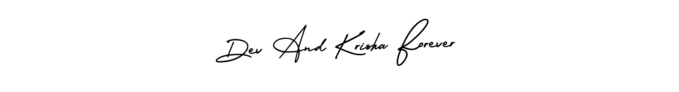 Dev And Krisha Forever stylish signature style. Best Handwritten Sign (AmerikaSignatureDemo-Regular) for my name. Handwritten Signature Collection Ideas for my name Dev And Krisha Forever. Dev And Krisha Forever signature style 3 images and pictures png