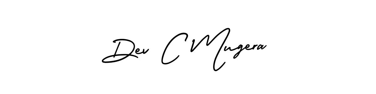 How to make Dev C Mugera name signature. Use AmerikaSignatureDemo-Regular style for creating short signs online. This is the latest handwritten sign. Dev C Mugera signature style 3 images and pictures png