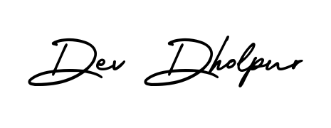 Looking for an artistic signature for Dev Dholpur? The AmerikaSignatureDemo-Regular calligraphy style gives a sophisticated flow suitable for business cards and emails. Dev Dholpur signature style 3 images and pictures png