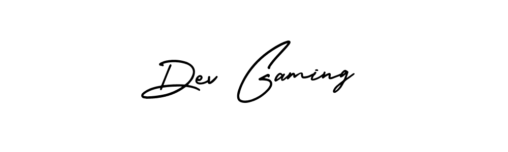 Make a beautiful signature design for name Dev Gaming. With this signature (AmerikaSignatureDemo-Regular) style, you can create a handwritten signature for free. Dev Gaming signature style 3 images and pictures png