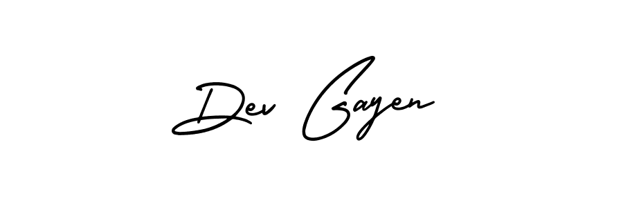 It looks lik you need a new signature style for name Dev Gayen. Design unique handwritten (AmerikaSignatureDemo-Regular) signature with our free signature maker in just a few clicks. Dev Gayen signature style 3 images and pictures png