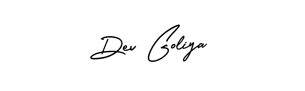 How to Draw Dev Goliya signature style? AmerikaSignatureDemo-Regular is a latest design signature styles for name Dev Goliya. Dev Goliya signature style 3 images and pictures png