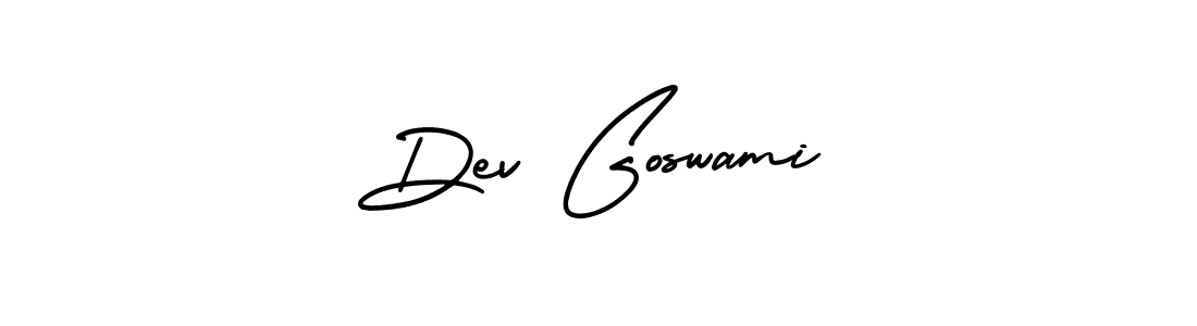The best way (AmerikaSignatureDemo-Regular) to make a short signature is to pick only two or three words in your name. The name Dev Goswami include a total of six letters. For converting this name. Dev Goswami signature style 3 images and pictures png