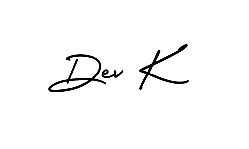 It looks lik you need a new signature style for name Dev K. Design unique handwritten (AmerikaSignatureDemo-Regular) signature with our free signature maker in just a few clicks. Dev K signature style 3 images and pictures png