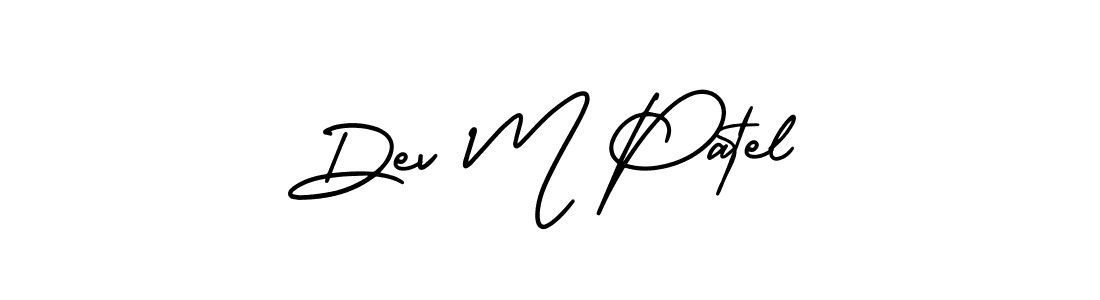 This is the best signature style for the Dev M Patel name. Also you like these signature font (AmerikaSignatureDemo-Regular). Mix name signature. Dev M Patel signature style 3 images and pictures png