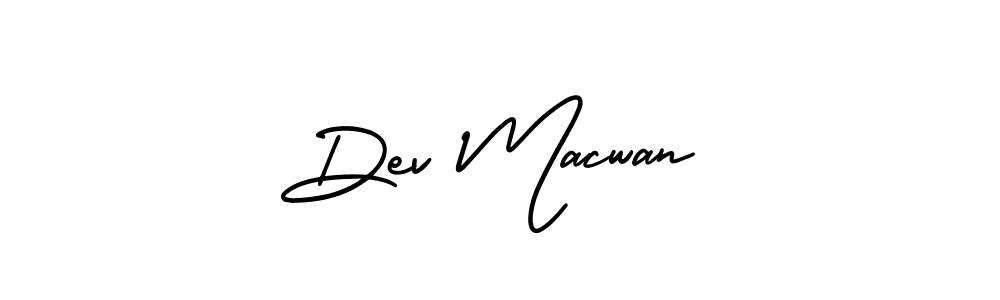 The best way (AmerikaSignatureDemo-Regular) to make a short signature is to pick only two or three words in your name. The name Dev Macwan include a total of six letters. For converting this name. Dev Macwan signature style 3 images and pictures png