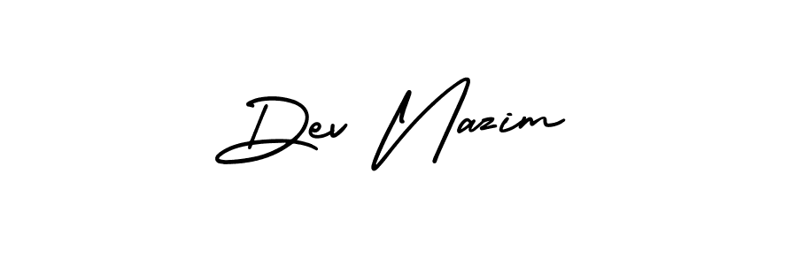 It looks lik you need a new signature style for name Dev Nazim. Design unique handwritten (AmerikaSignatureDemo-Regular) signature with our free signature maker in just a few clicks. Dev Nazim signature style 3 images and pictures png