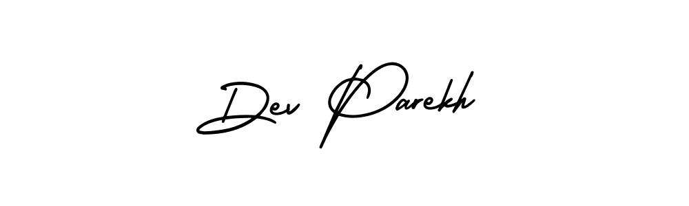 You should practise on your own different ways (AmerikaSignatureDemo-Regular) to write your name (Dev Parekh) in signature. don't let someone else do it for you. Dev Parekh signature style 3 images and pictures png