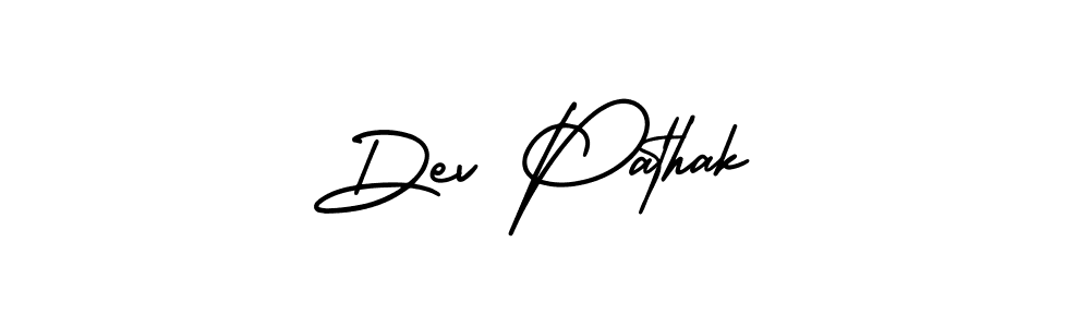 The best way (AmerikaSignatureDemo-Regular) to make a short signature is to pick only two or three words in your name. The name Dev Pathak include a total of six letters. For converting this name. Dev Pathak signature style 3 images and pictures png