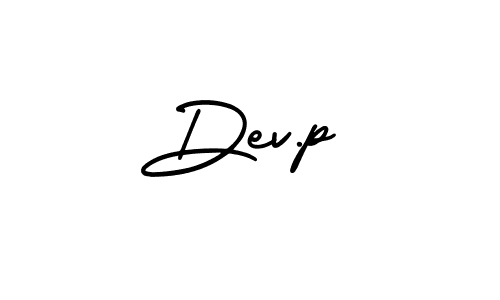 The best way (AmerikaSignatureDemo-Regular) to make a short signature is to pick only two or three words in your name. The name Dev.p include a total of six letters. For converting this name. Dev.p signature style 3 images and pictures png