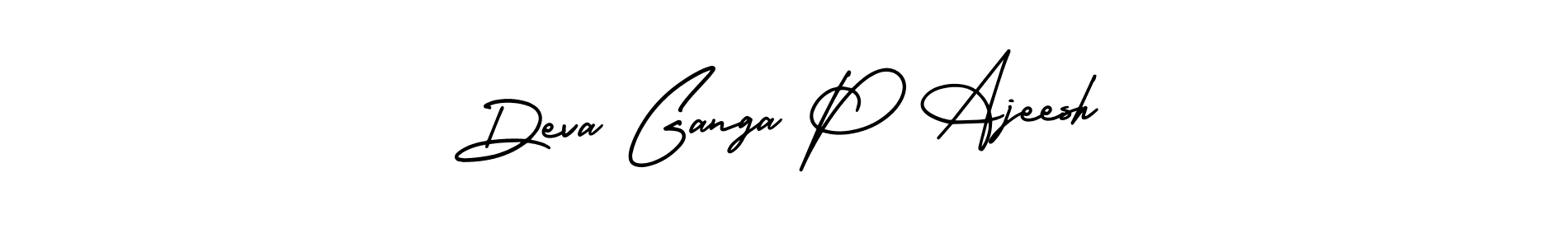 Deva Ganga P Ajeesh stylish signature style. Best Handwritten Sign (AmerikaSignatureDemo-Regular) for my name. Handwritten Signature Collection Ideas for my name Deva Ganga P Ajeesh. Deva Ganga P Ajeesh signature style 3 images and pictures png