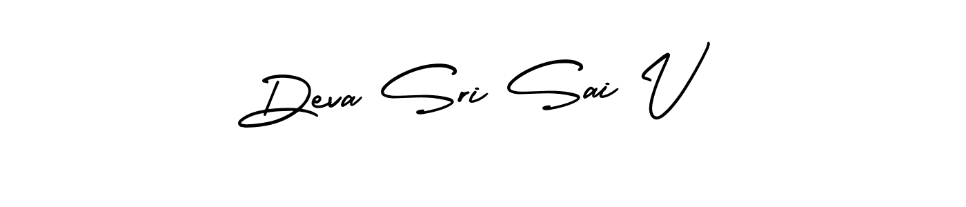 You should practise on your own different ways (AmerikaSignatureDemo-Regular) to write your name (Deva Sri Sai V) in signature. don't let someone else do it for you. Deva Sri Sai V signature style 3 images and pictures png