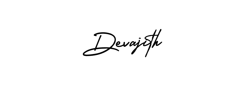 How to make Devajith name signature. Use AmerikaSignatureDemo-Regular style for creating short signs online. This is the latest handwritten sign. Devajith signature style 3 images and pictures png