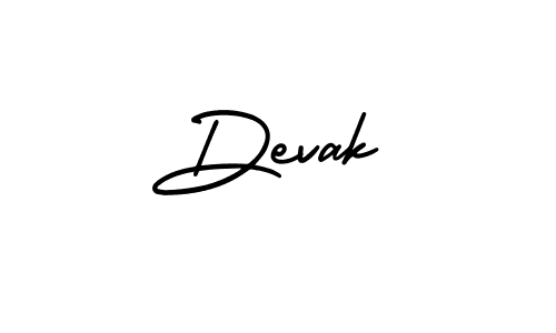 Use a signature maker to create a handwritten signature online. With this signature software, you can design (AmerikaSignatureDemo-Regular) your own signature for name Devak. Devak signature style 3 images and pictures png