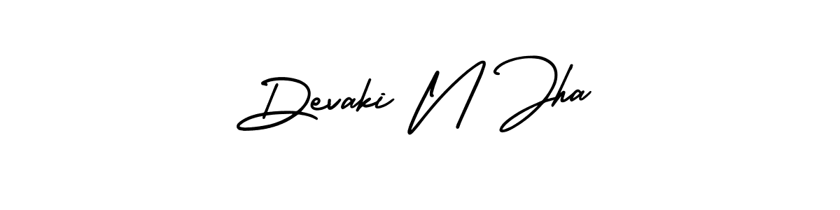 Make a beautiful signature design for name Devaki N Jha. With this signature (AmerikaSignatureDemo-Regular) style, you can create a handwritten signature for free. Devaki N Jha signature style 3 images and pictures png