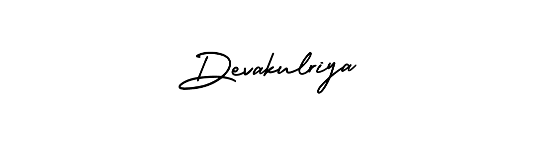 Use a signature maker to create a handwritten signature online. With this signature software, you can design (AmerikaSignatureDemo-Regular) your own signature for name Devakulriya. Devakulriya signature style 3 images and pictures png