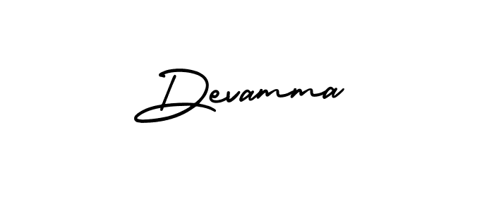 How to make Devamma name signature. Use AmerikaSignatureDemo-Regular style for creating short signs online. This is the latest handwritten sign. Devamma signature style 3 images and pictures png