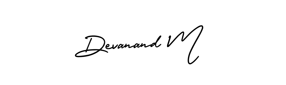Make a short Devanand M signature style. Manage your documents anywhere anytime using AmerikaSignatureDemo-Regular. Create and add eSignatures, submit forms, share and send files easily. Devanand M signature style 3 images and pictures png