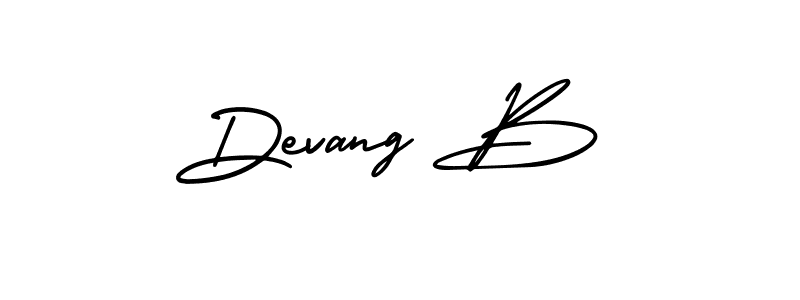 It looks lik you need a new signature style for name Devang B. Design unique handwritten (AmerikaSignatureDemo-Regular) signature with our free signature maker in just a few clicks. Devang B signature style 3 images and pictures png