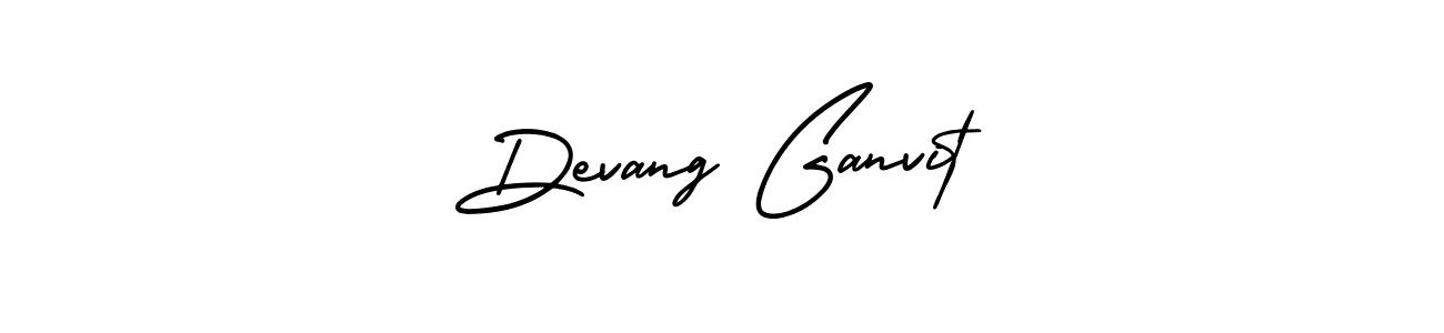 How to make Devang Ganvit name signature. Use AmerikaSignatureDemo-Regular style for creating short signs online. This is the latest handwritten sign. Devang Ganvit signature style 3 images and pictures png