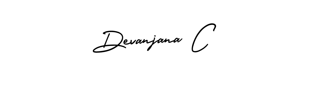 Design your own signature with our free online signature maker. With this signature software, you can create a handwritten (AmerikaSignatureDemo-Regular) signature for name Devanjana C. Devanjana C signature style 3 images and pictures png