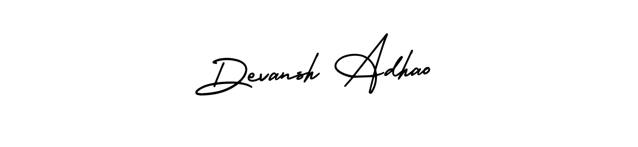 Make a short Devansh Adhao signature style. Manage your documents anywhere anytime using AmerikaSignatureDemo-Regular. Create and add eSignatures, submit forms, share and send files easily. Devansh Adhao signature style 3 images and pictures png