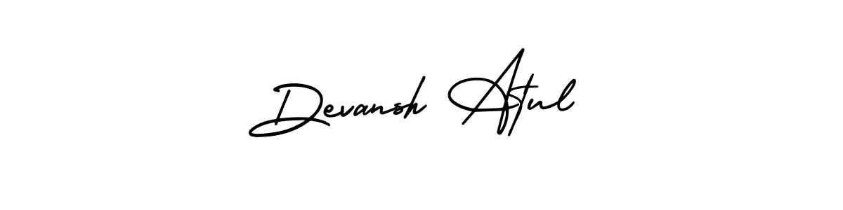 How to make Devansh Atul name signature. Use AmerikaSignatureDemo-Regular style for creating short signs online. This is the latest handwritten sign. Devansh Atul signature style 3 images and pictures png