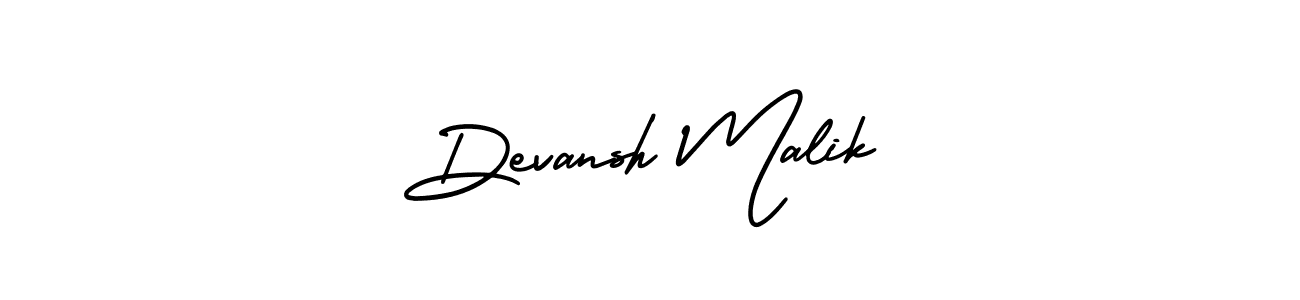 Make a beautiful signature design for name Devansh Malik. With this signature (AmerikaSignatureDemo-Regular) style, you can create a handwritten signature for free. Devansh Malik signature style 3 images and pictures png