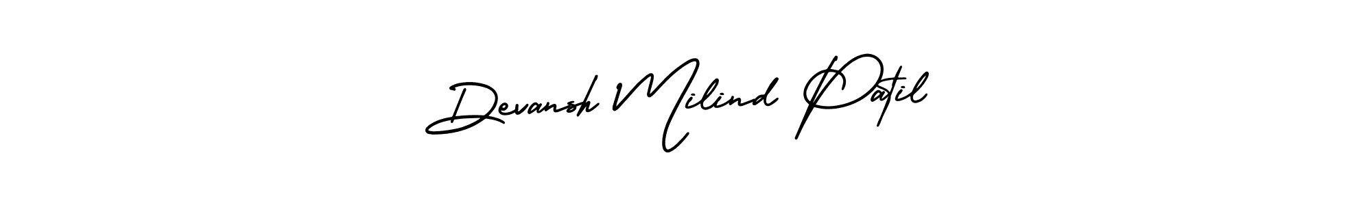 Design your own signature with our free online signature maker. With this signature software, you can create a handwritten (AmerikaSignatureDemo-Regular) signature for name Devansh Milind Patil. Devansh Milind Patil signature style 3 images and pictures png