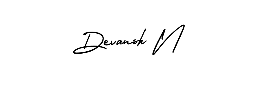 How to make Devansh N signature? AmerikaSignatureDemo-Regular is a professional autograph style. Create handwritten signature for Devansh N name. Devansh N signature style 3 images and pictures png