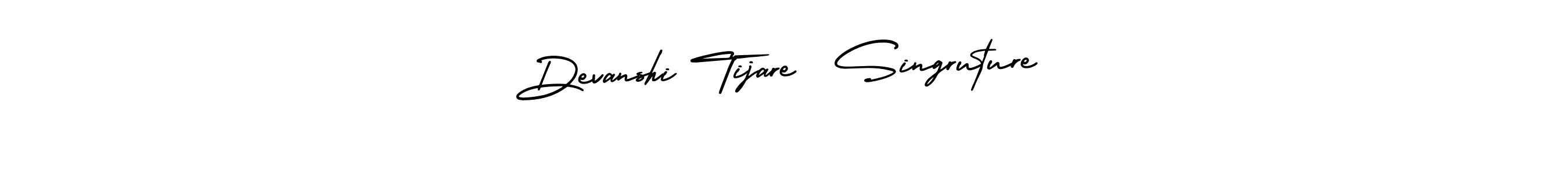 Design your own signature with our free online signature maker. With this signature software, you can create a handwritten (AmerikaSignatureDemo-Regular) signature for name Devanshi Tijare  Singruture. Devanshi Tijare  Singruture signature style 3 images and pictures png