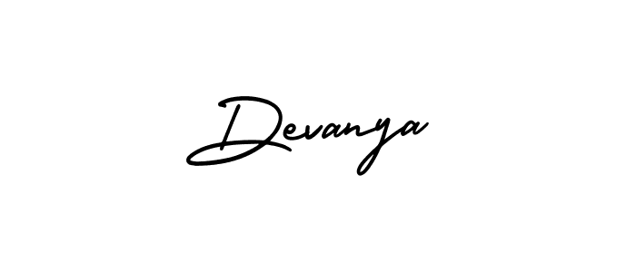 Devanya stylish signature style. Best Handwritten Sign (AmerikaSignatureDemo-Regular) for my name. Handwritten Signature Collection Ideas for my name Devanya. Devanya signature style 3 images and pictures png