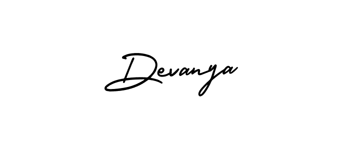 Devanya stylish signature style. Best Handwritten Sign (AmerikaSignatureDemo-Regular) for my name. Handwritten Signature Collection Ideas for my name Devanya. Devanya signature style 3 images and pictures png