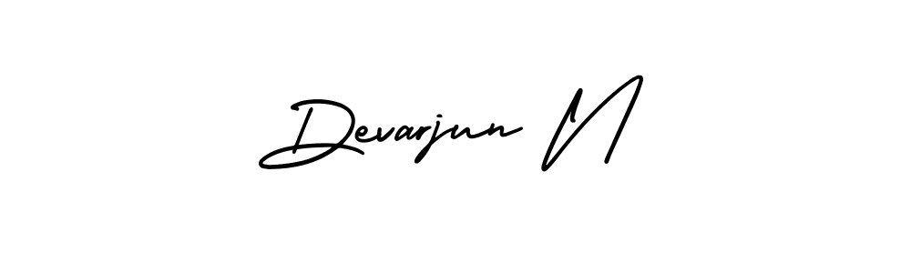 Devarjun N stylish signature style. Best Handwritten Sign (AmerikaSignatureDemo-Regular) for my name. Handwritten Signature Collection Ideas for my name Devarjun N. Devarjun N signature style 3 images and pictures png