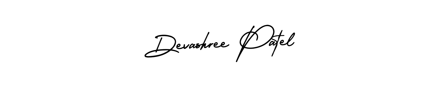 You should practise on your own different ways (AmerikaSignatureDemo-Regular) to write your name (Devashree Patel) in signature. don't let someone else do it for you. Devashree Patel signature style 3 images and pictures png