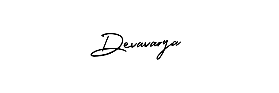 The best way (AmerikaSignatureDemo-Regular) to make a short signature is to pick only two or three words in your name. The name Devavarya include a total of six letters. For converting this name. Devavarya signature style 3 images and pictures png