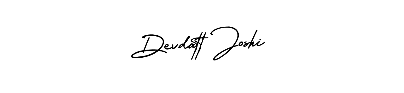 You should practise on your own different ways (AmerikaSignatureDemo-Regular) to write your name (Devdatt Joshi) in signature. don't let someone else do it for you. Devdatt Joshi signature style 3 images and pictures png