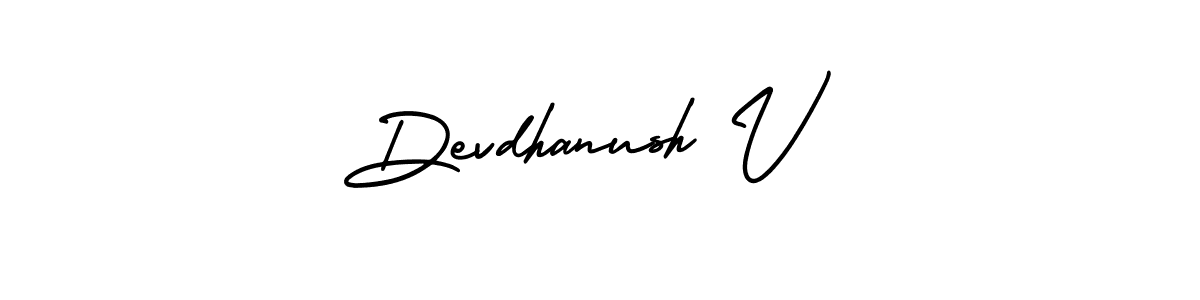 Also You can easily find your signature by using the search form. We will create Devdhanush V name handwritten signature images for you free of cost using AmerikaSignatureDemo-Regular sign style. Devdhanush V signature style 3 images and pictures png