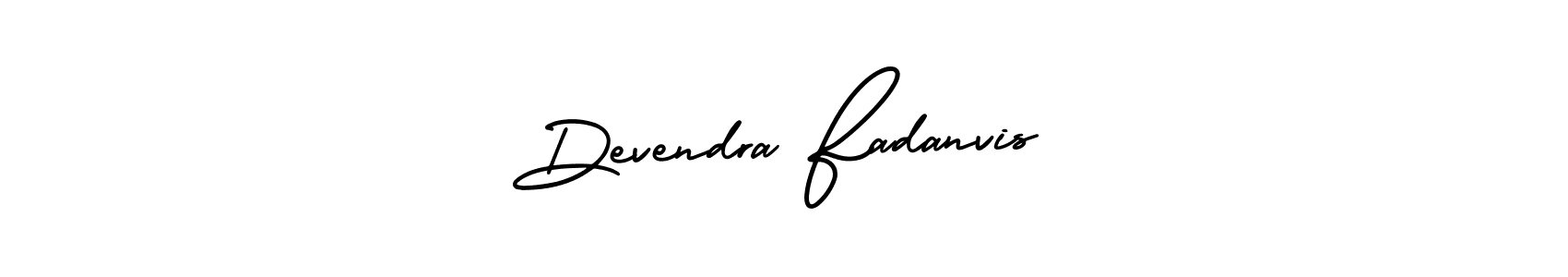 How to make Devendra Fadanvis name signature. Use AmerikaSignatureDemo-Regular style for creating short signs online. This is the latest handwritten sign. Devendra Fadanvis signature style 3 images and pictures png